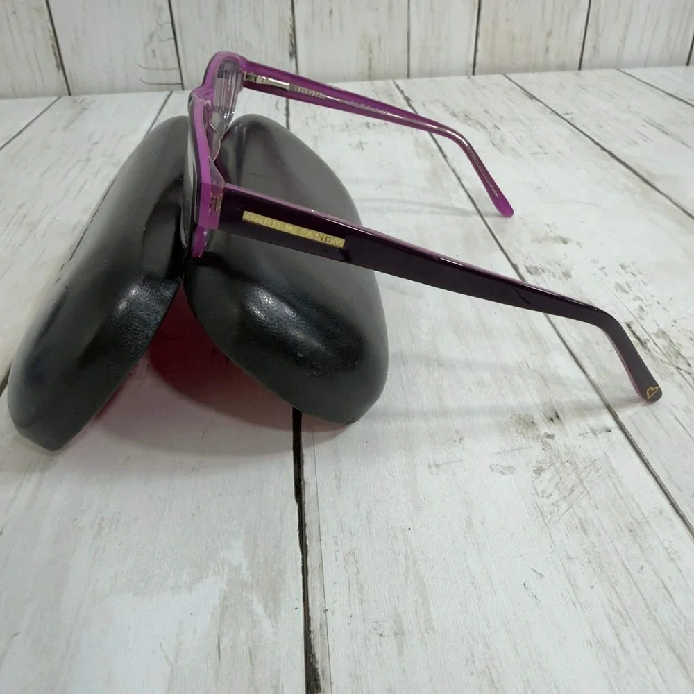 Hard Candy Women's Purple Rectangle Eyeglasses with Case Trendy Y2K Frames